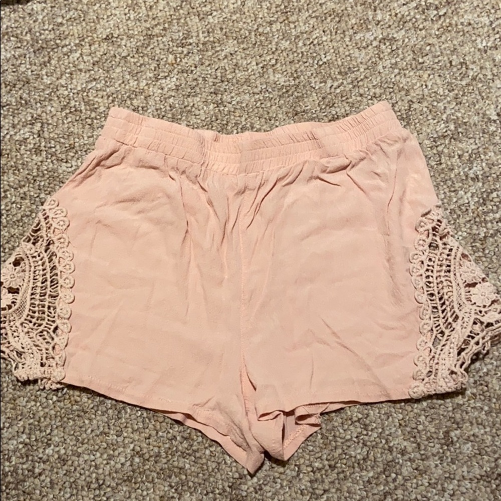 Pink crocheted shorts from LF